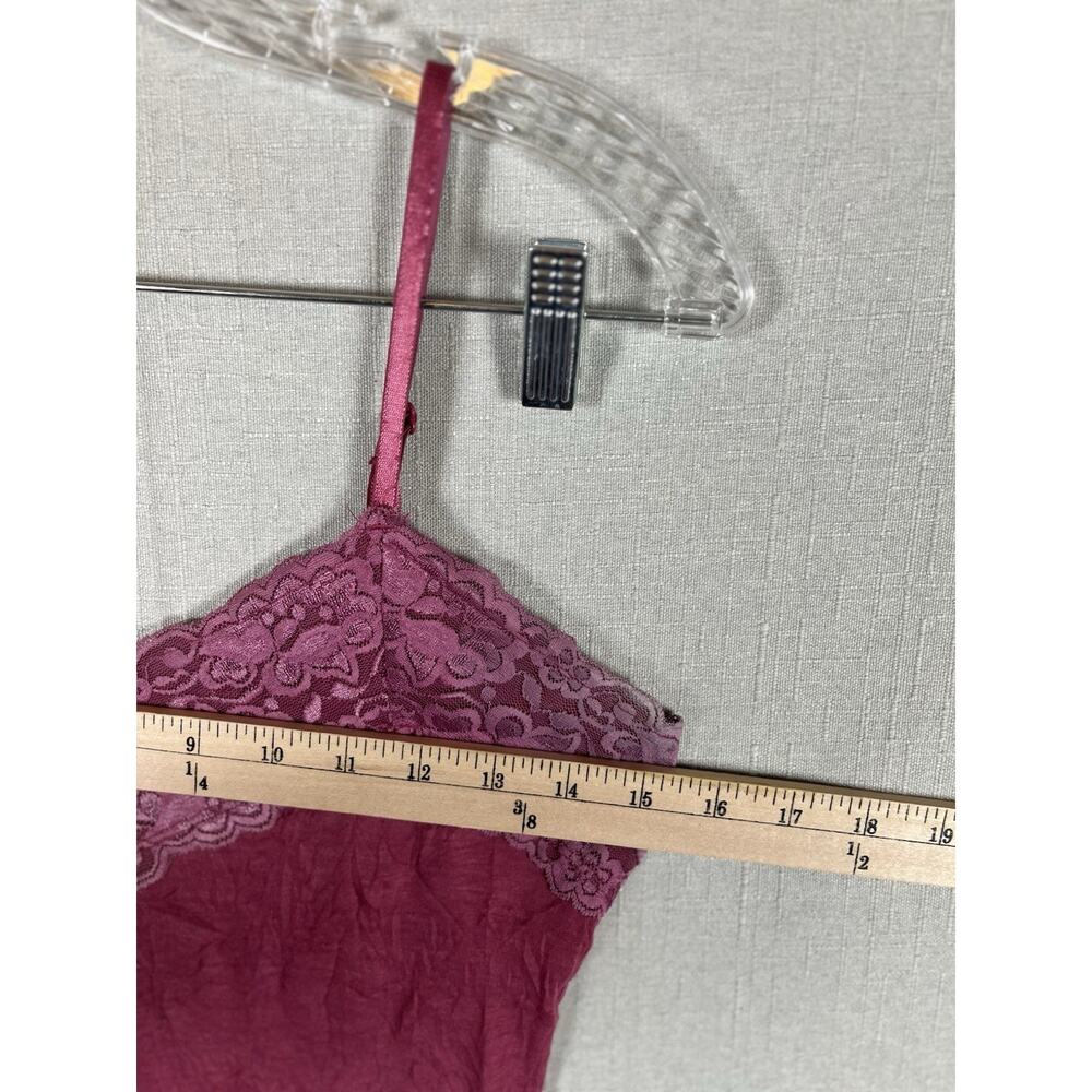 Vtg Vanity Camisole Top Womens M Pink Lace Trim Crinkle Cami Y2K 90s Fairy EUC - Picture 4 of 6